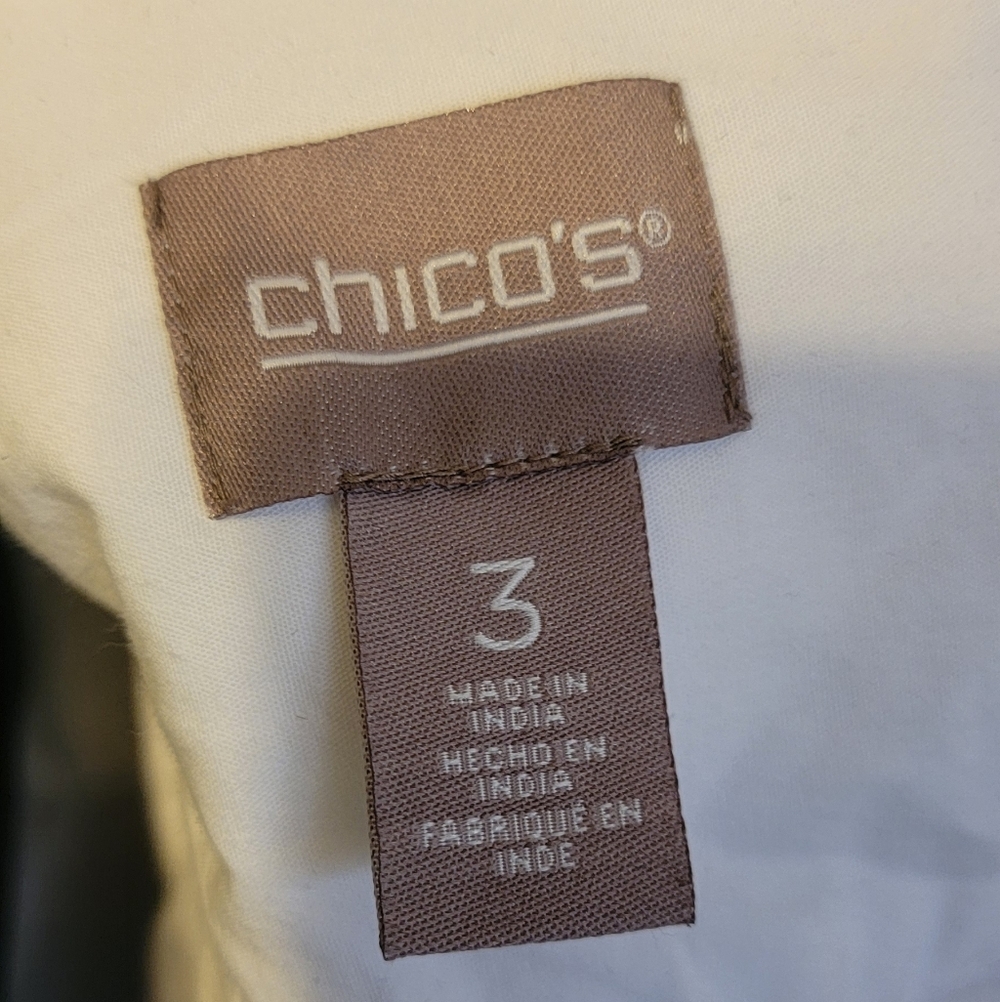 Chico's Elegant Cream Top Size 3 - Picture 3 of 3